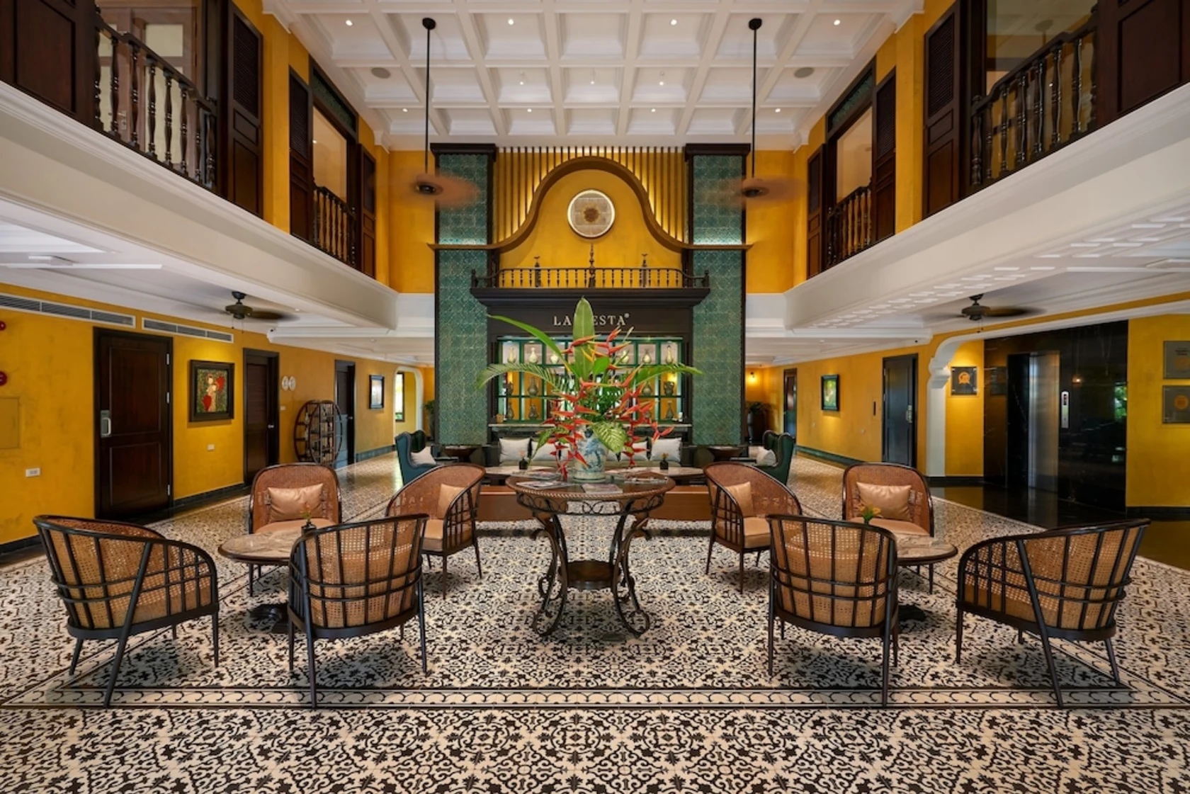Lantern-lit walkway through the gardens