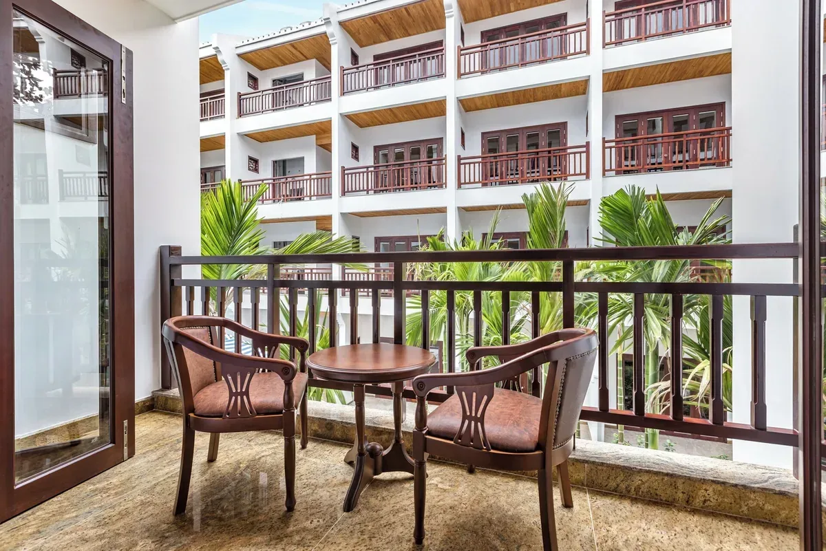 Spa hallway with warm lighting at Wafaifo Resort Hội An