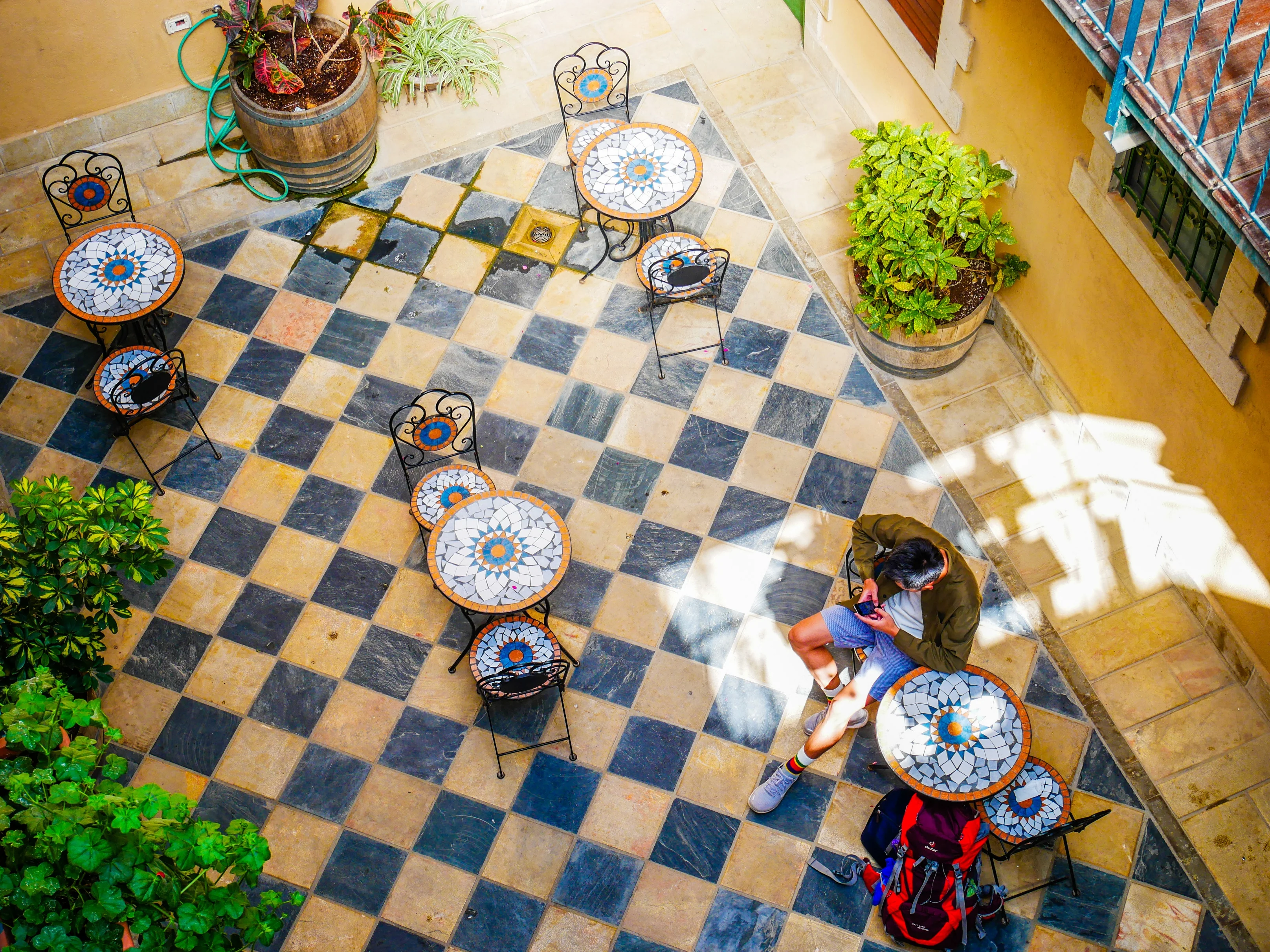 Traveler reviewing visa documents on a phone