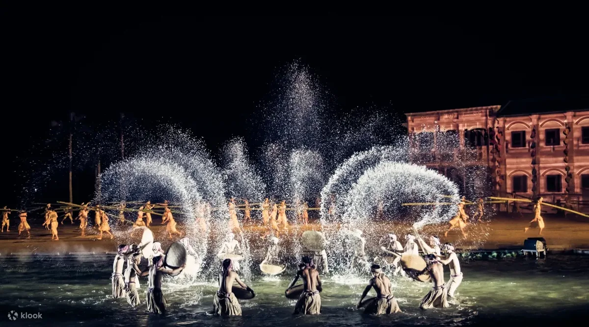 Performers on the Hội An Memories Show water stage