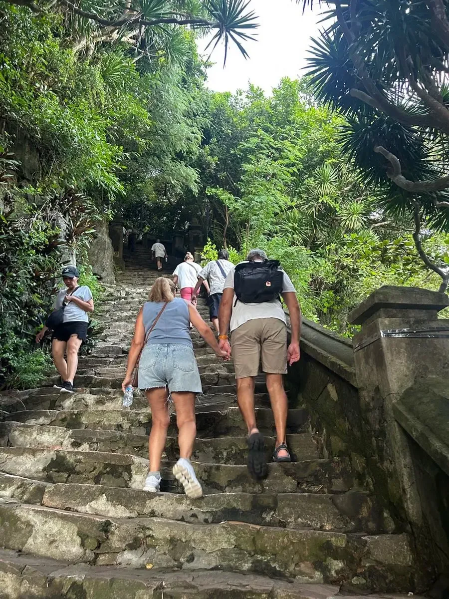 Steps leading into Marble Mountain cave